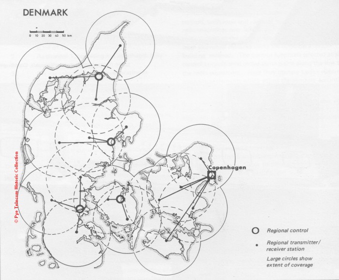 Denmark state Police system map 1965